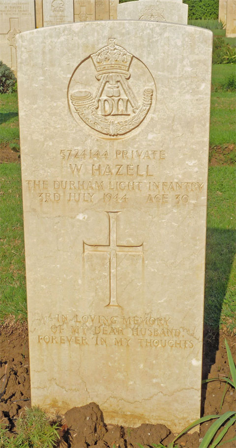 William's headstone in the Assisi War Cemetery William's headstone in the Assisi War Cemetery