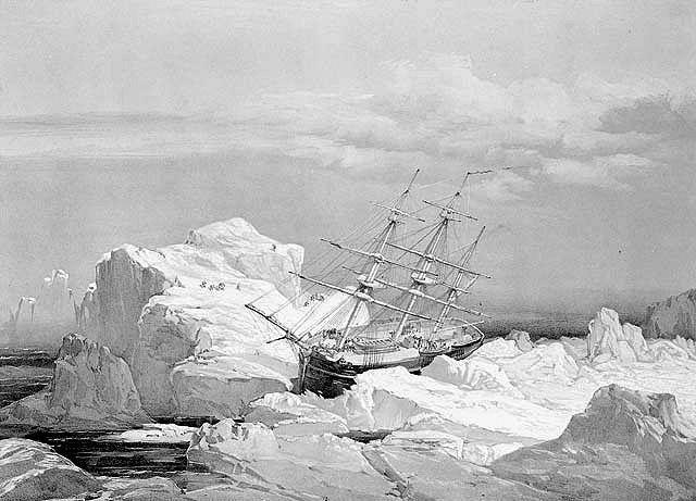 Critical position of HMS Investigator on the north coast of Baring Island, Northwest Territories