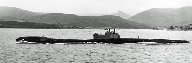 HM Submarine Trooper at sea.
