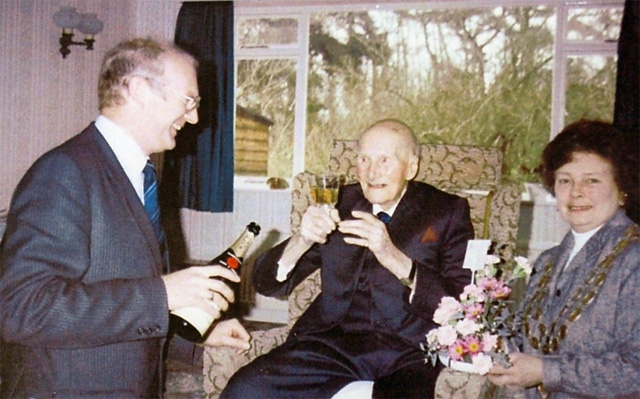 William celebrating his 100th birthday
