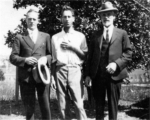 Cyril, centre, with Arthur and their father, 1927. Cyril, centre, with Arthur and their father, 1927.
