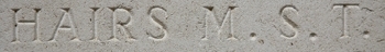 Martin's inscription on the Ploegsteert Memorial