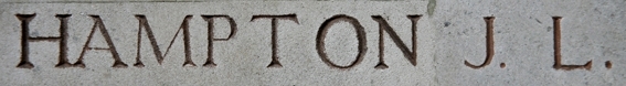 John Hampton's inscription on the Menin Gate Memorial