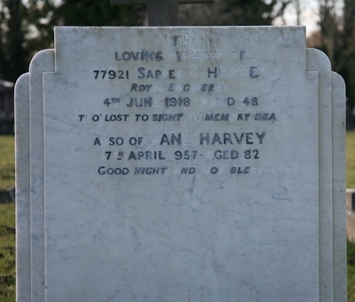 Clement's headstone in Epsom Cemetery