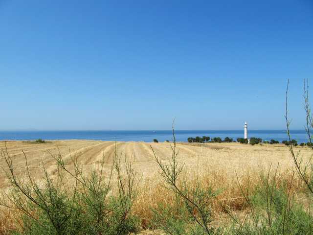 The beaches over which the attack on Helles was made, photographed from the memorial.