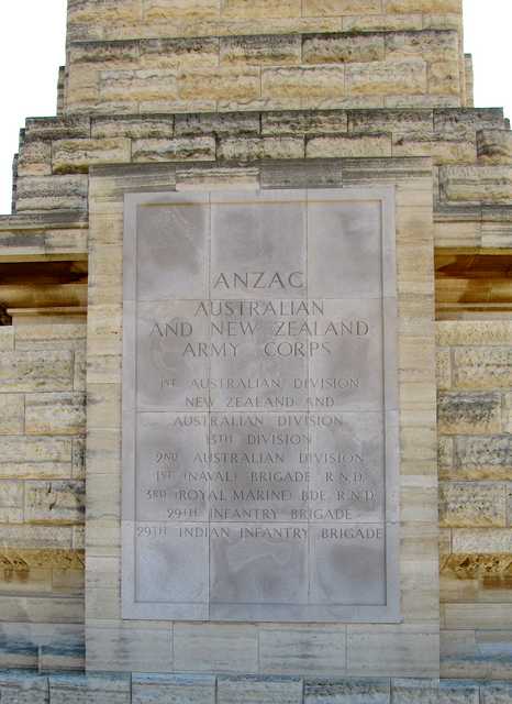 Panel to the ANZACs.
