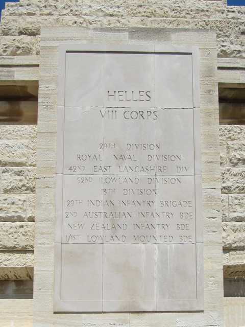 Panel to the Helles VIII Corps.