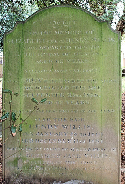 The grave of Elizabeth and Henry Willis The grave of Elizabeth and Henry Willis