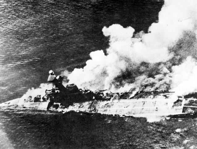 HHMS Hermes as she sank
