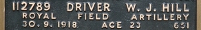 Walters inscription on the CWGC Memorial in Epsom Cemetery Walters inscription on the CWGC Memorial in Epsom Cemetery
