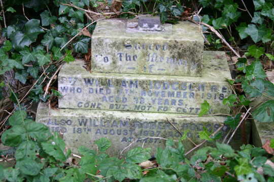 Private Hodgson's inscription which is on his gravestone which is in St Mary's Ewell.