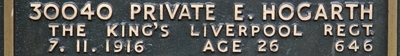 Edward's inscription on the CWGC memorial Epsom. Edward's inscription on the CWGC memorial Epsom.