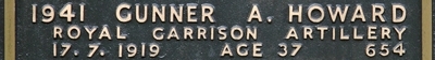 Arthur's inscription on the CWGC memorial Epsom. Arthur's inscription on the CWGC memorial Epsom.