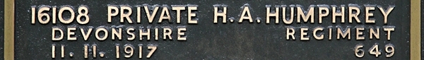 Henry's inscription on the CWGC memorial Epsom. Henry's inscription on the CWGC memorial Epsom.