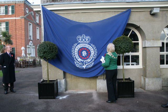 Councillor Jean Steer, Lady Mayor of Epsom & Ewell unveiling the memorial plaque