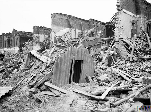 An Andersen shelter remains intact