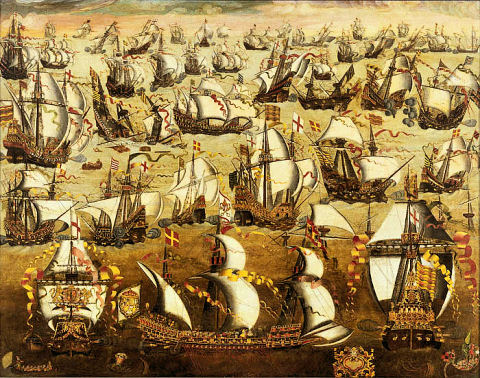 Spanish Armada, battle in August 1588
