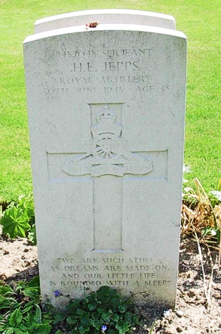 Henry's headstone in the Town Cemetery, Brussels