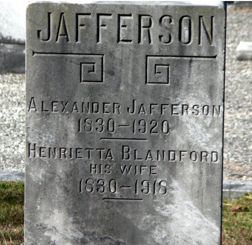 Grave of Alexander and Henrietta Jafferson in West View Cemetery, Walhalla