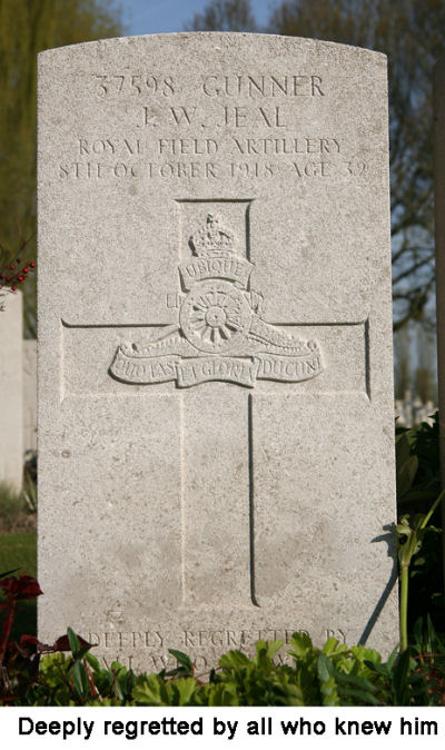John's headstone in Lijssenthoek Military Cemetery, Belgium