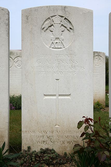 George's headstone in Hazebrouck Communal Cemetery, France