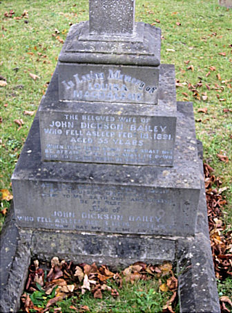 Grave of John Dickson and Louisa Magdalene Bailey, Epsom Cemetery.