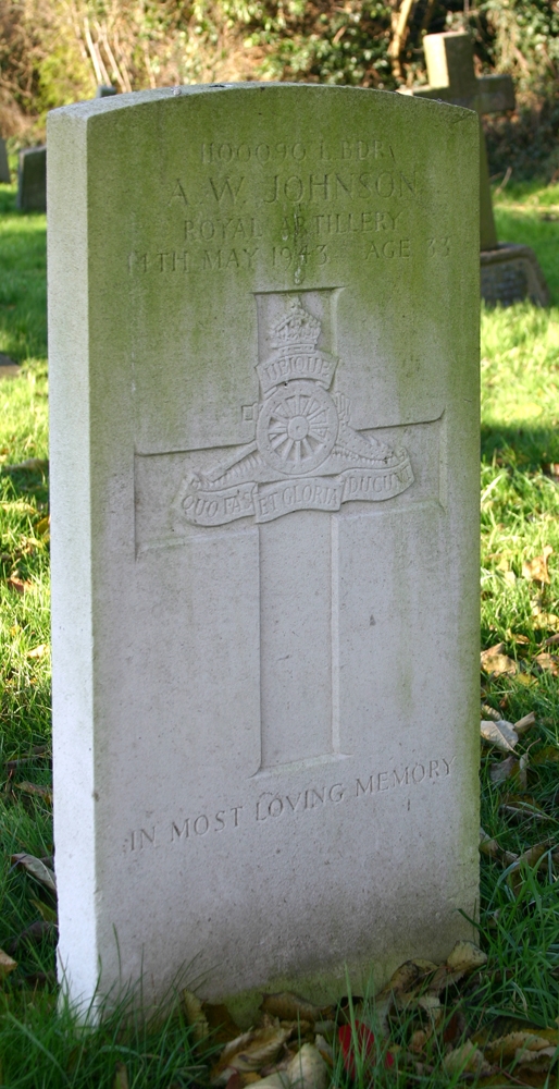 Alfred's headstone in St. Mary's Cemetery