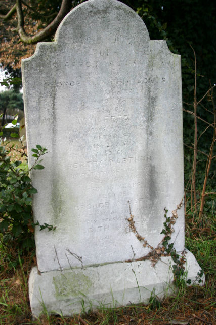 Private George Jones's headstone in St Mary's Churchyard, Ewell