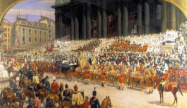 Queen Victoria at St Paul's Cathedral on Diamond Jubilee Day by Andrew Carrick-Gow.