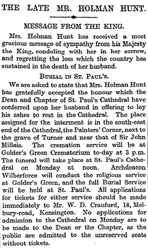 Message From King And Burial In St Pauls The Times 10 September 1910 Message From King And Burial In St Pauls The Times 10 September 1910