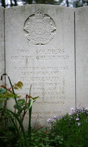 Douglas's headstone in the Hawthorn Ridge Cemetery No2