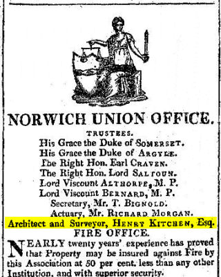 Part of a 1815 advertisement for Norwich Union appearing in the Liverpool Mercury