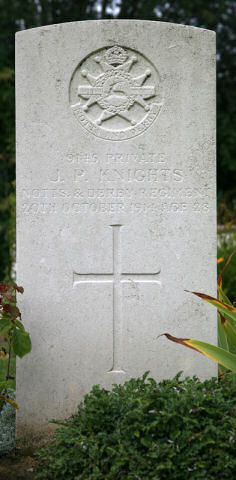 John's Headstone in Rue-David Military Cemetery, Fleurbaix John's Headstone in Rue-David Military Cemetery, Fleurbaix