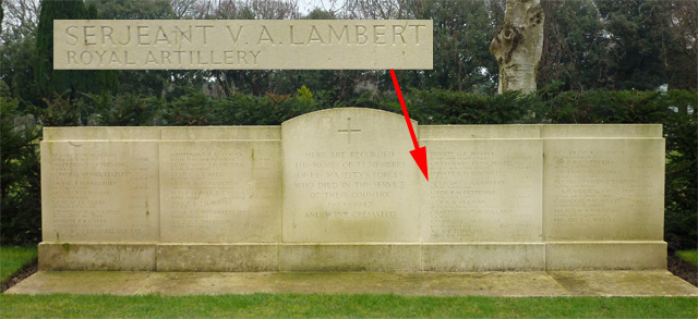 The WW2 casualties cremation memorial in Bournemouth North Cemetery