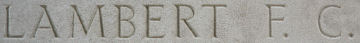 Frederick's inscription on the Thiepval memorial to the missing