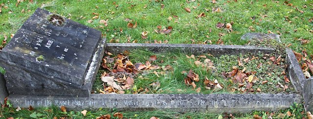 Charles' inscription on his parent's grave Charles' inscription on his parent's grave