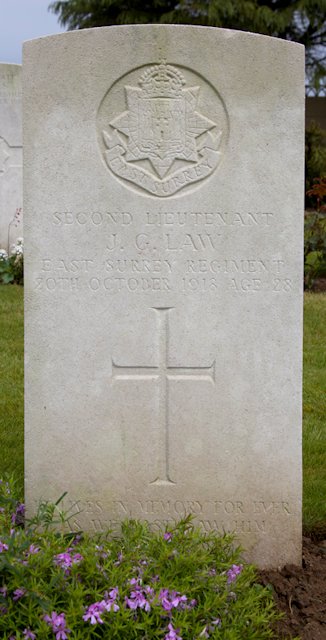 John's headstone in the Bethencourt Communal Cemetery John's headstone in the Bethencourt Communal Cemetery
