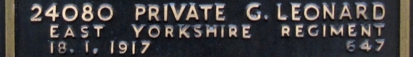 George's inscription on the CWGC memorial Epsom. George's inscription on the CWGC memorial Epsom.