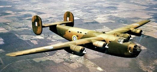 A Consolidated B24 Liberator heavy bomber. A Consolidated B24 Liberator heavy bomber.