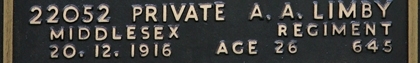 Arthur's inscription on the CWGC memorial Epsom. Arthur's inscription on the CWGC memorial Epsom.