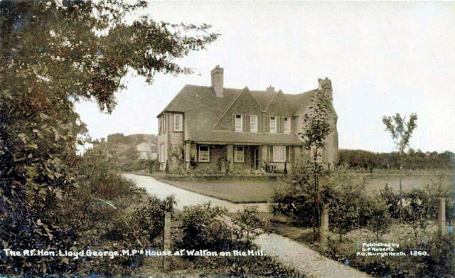 Postcard of David Lloyd George's House, Walton on the Hill