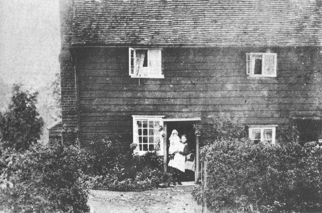 The Black Cottages at the foot of Plough Road housed workers in the gunpowder mills. Weatherboarding like this was traditionally painted with black pitch, not white paint.