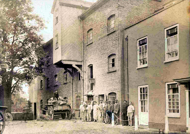The Lower Mill on the Hogsmill, originally timber-framed, was rebuilt using brick in 1896. Closed in the 1920s and used to store furniture, it was lost in a dramatic fire in 1938.