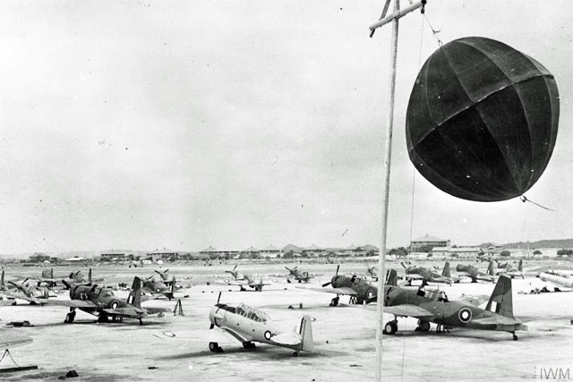 Aircraft lined up for flight testing after assembly at Drigh Road Airfield, Karachi.