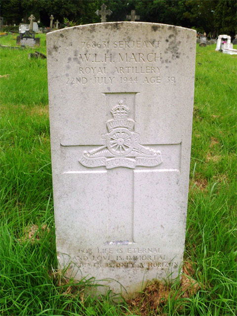 Wilfred's headstone in Putney Vale Cemetery