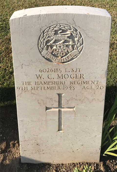 William's headstone in the Salerno War Cemetery William's headstone in the Salerno War Cemetery