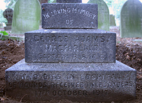 George's headstone in East Finchley cemetery