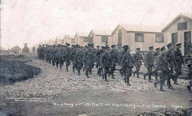No. 2 Company 21st Battalion Royal Fusiliers marching out of camp