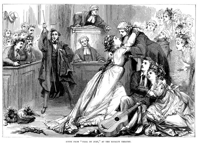 Engraving of Gilbert and Sullivan's Trial