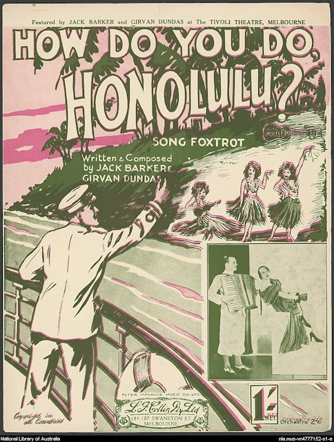 Sheet music for How do you do, Honolulu, with Jack Barker and Girvan Dundas inset.
